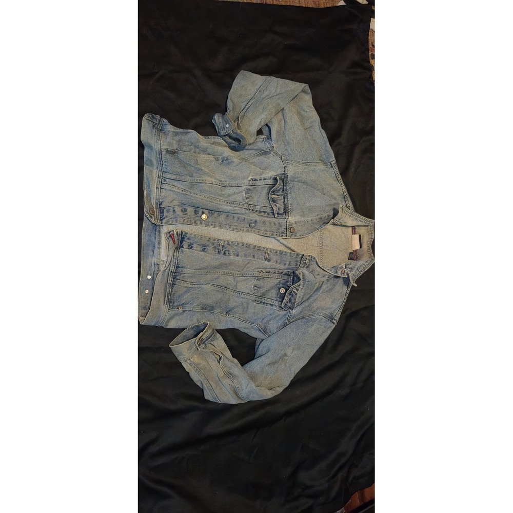 Old College Inn Jean Company Light Wash Denim Trucker Jacket Mens Large